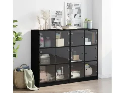 Discount Estante c/ portas 136x37x109 cm derivados de madeira PT822647 Preto