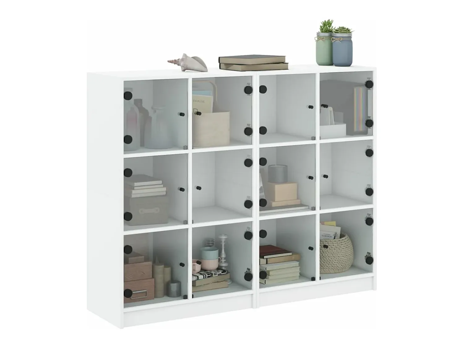 Biblioteca| Estante c/ portas 136x37x109 cm derivados madeira PT613745 Branco