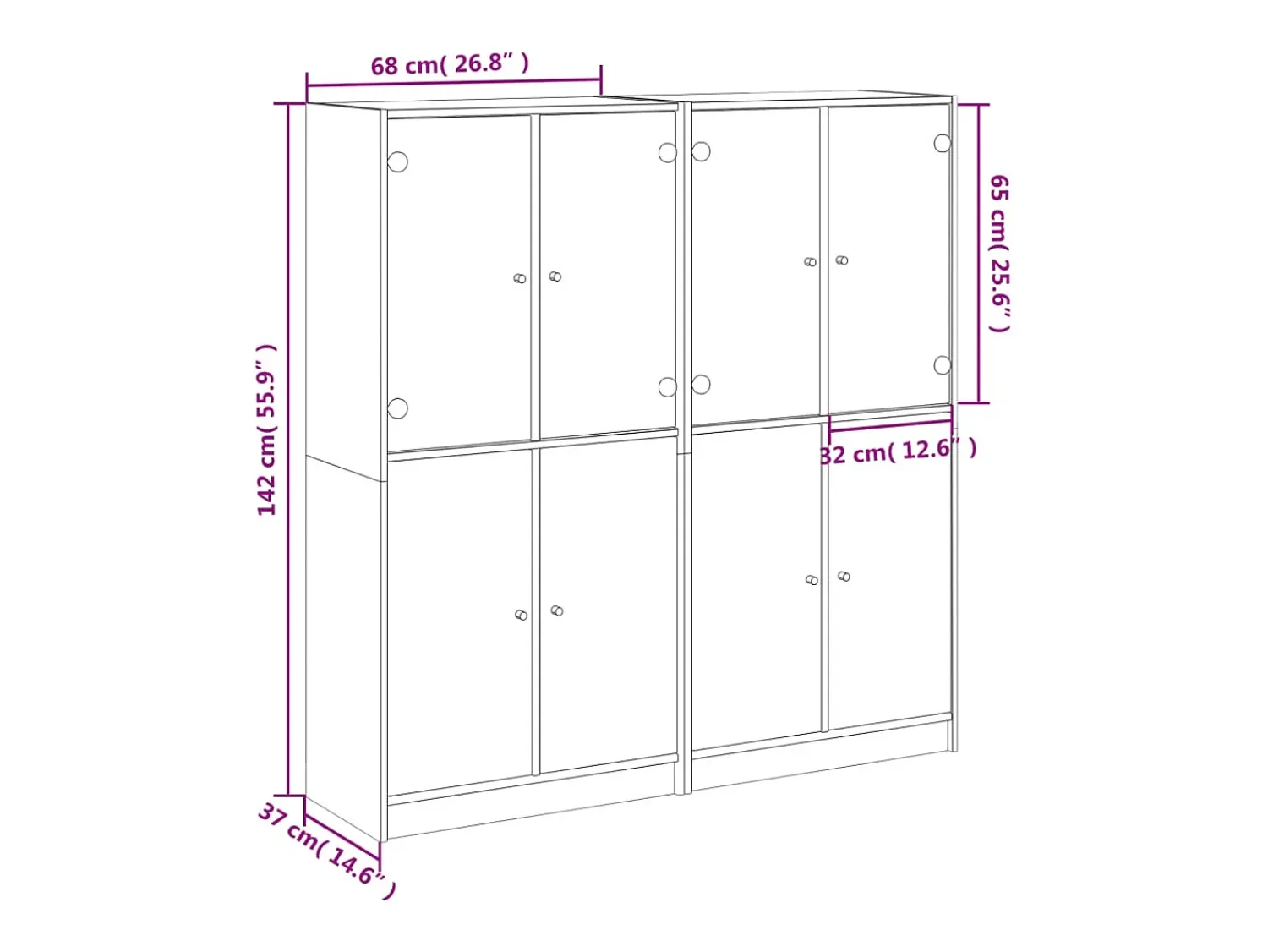 Hot vidaxl Estante c/ portas 136x37x142 cm deriv. madeira carvalho sonoma Natural claro