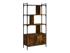 Biblioteca| Estante c/ portas 76,5x30x154,5cm deriv.madeira carvalho fumado PT687769 Castanho