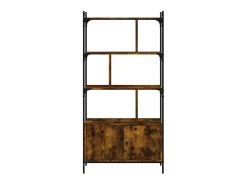 Biblioteca| Estante c/ portas 76,5x30x154,5cm deriv.madeira carvalho fumado PT687769 Castanho