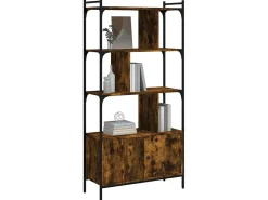 Biblioteca| Estante c/ portas 76,5x30x154,5cm deriv.madeira carvalho fumado PT687769 Castanho