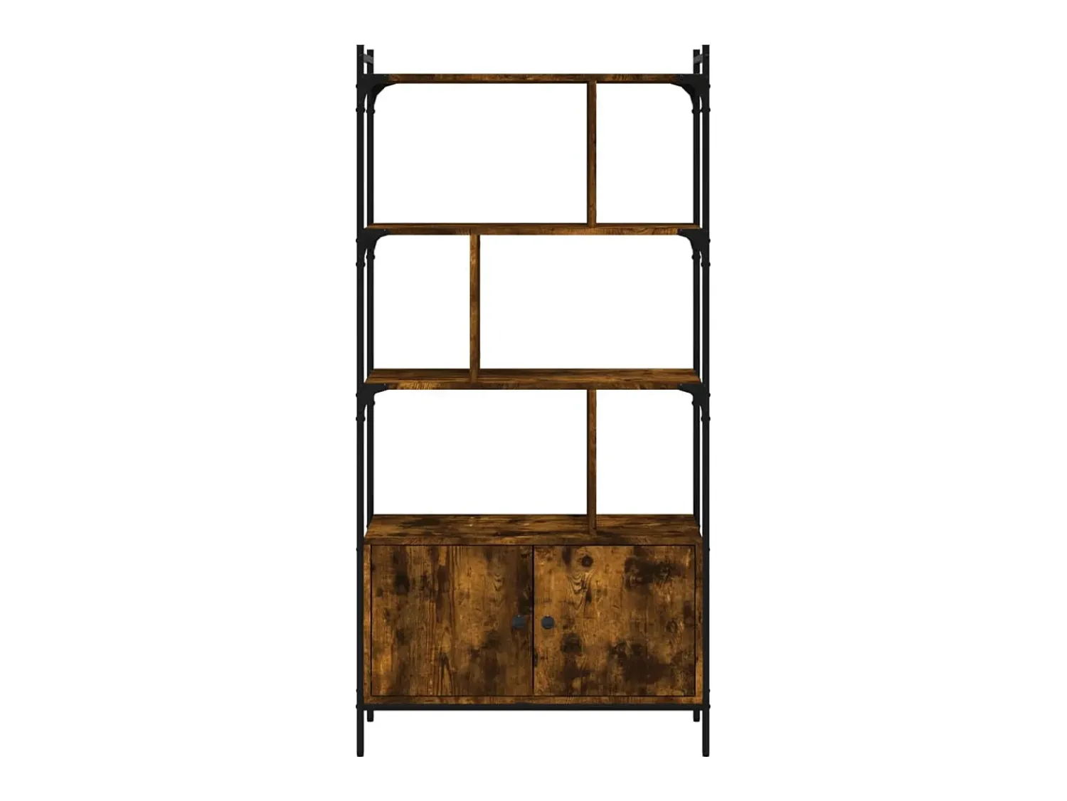 vidaxl Estante c/ portas 76,5x30x154,5cm deriv.madeira carvalho fumado^ Vitrina