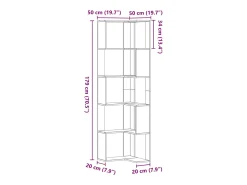 Clearance vidaxl Estante canto 5 prateleiras 50x50x179 cm deriv. madeira Branco