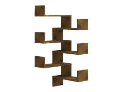 Prateleira| Estante canto 2pcs 40x40x50cm derivados madeira carvalho fumado PT476127 Castanho