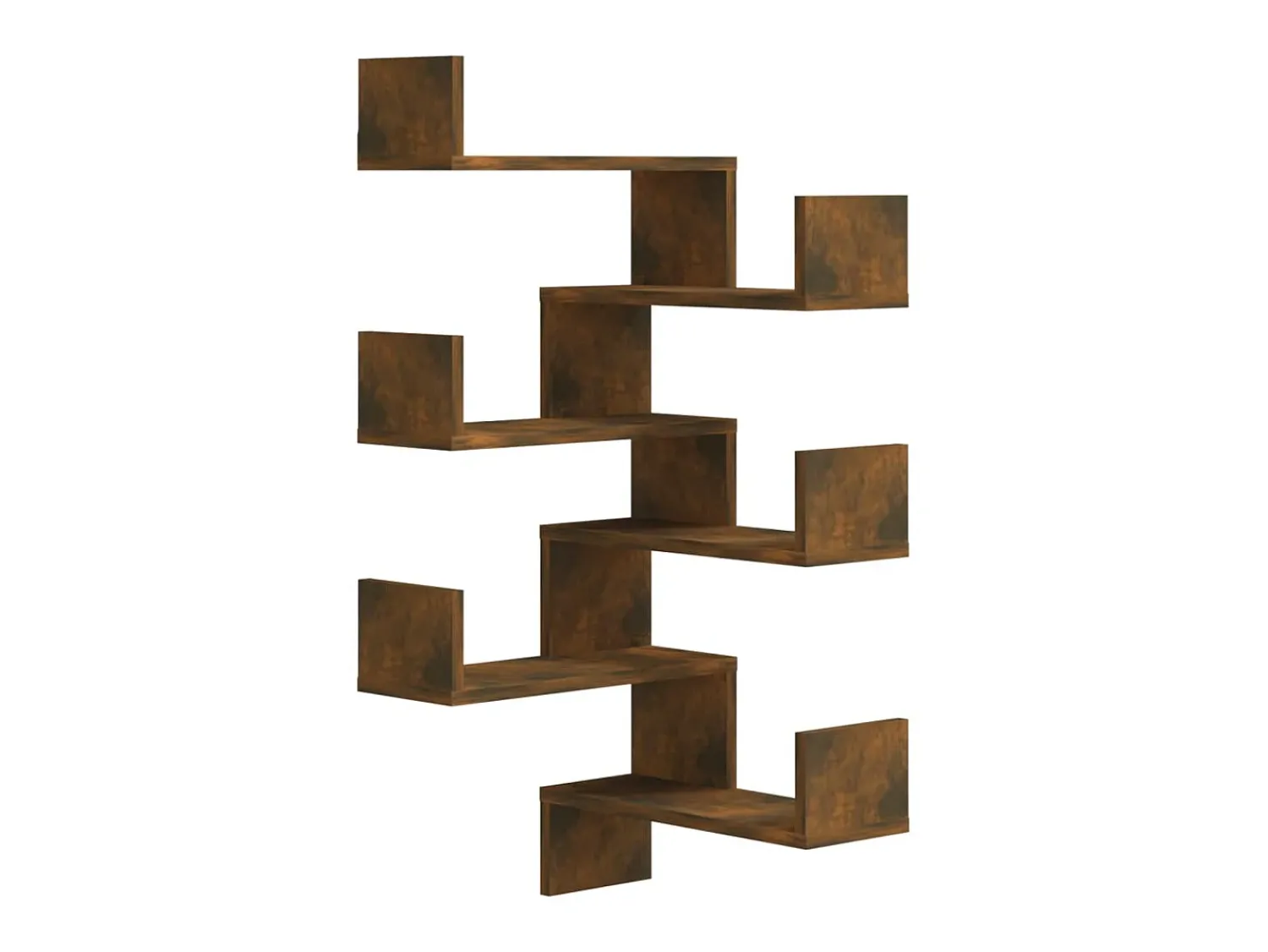 Prateleira| Estante canto 2pcs 40x40x50cm derivados madeira carvalho fumado PT476127 Castanho