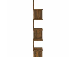 Prateleira| Estante canto 20x20x127,5 cm derivados madeira carvalho fumado PT192685 Castanho