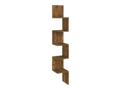 Prateleira| Estante canto 20x20x127,5 cm derivados madeira carvalho fumado PT192685 Castanho