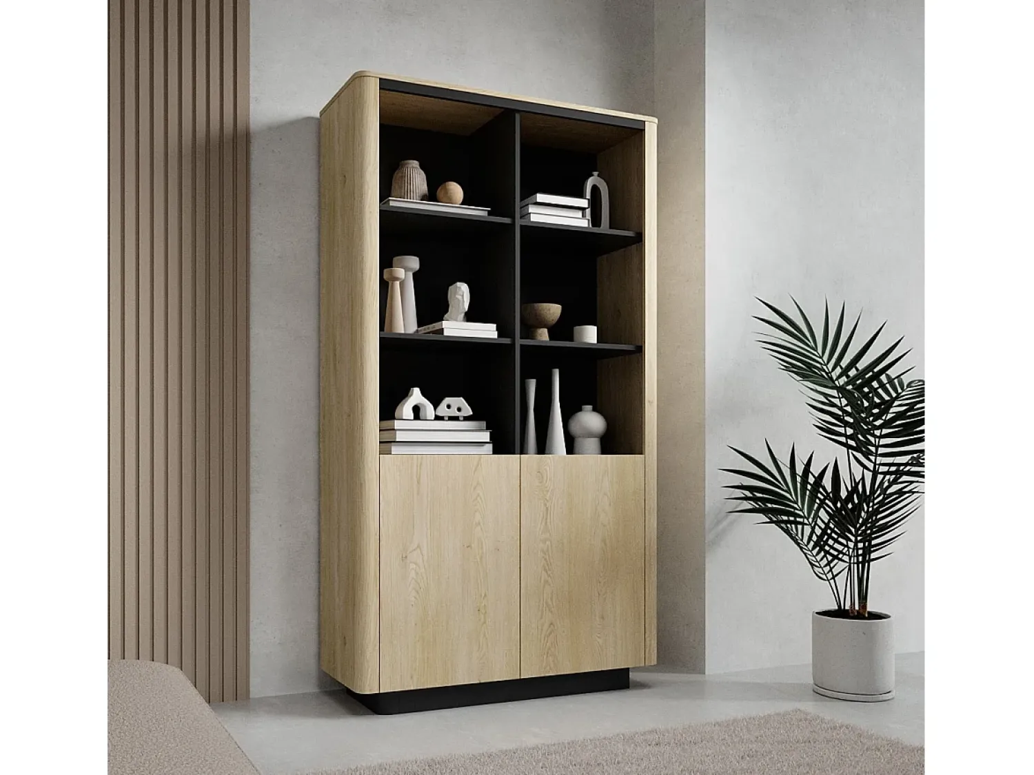 Estante, carvalho cremona, 113,2 x 190,1 x 38,1 cm^ Vitrina