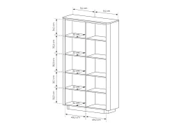 Estante, carvalho cremona, 113,2 x 190,1 x 38,1 cm^ Vitrina