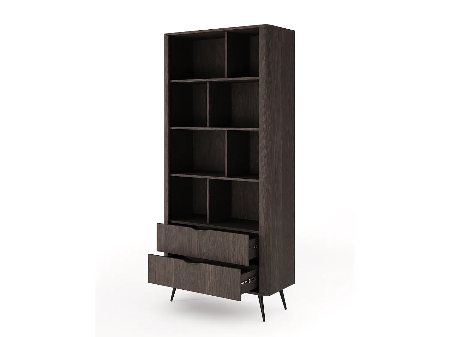 Estante, carvalho Dunin combinado com preto, 88,2 x 193,8 x 38 cm^ Vitrina