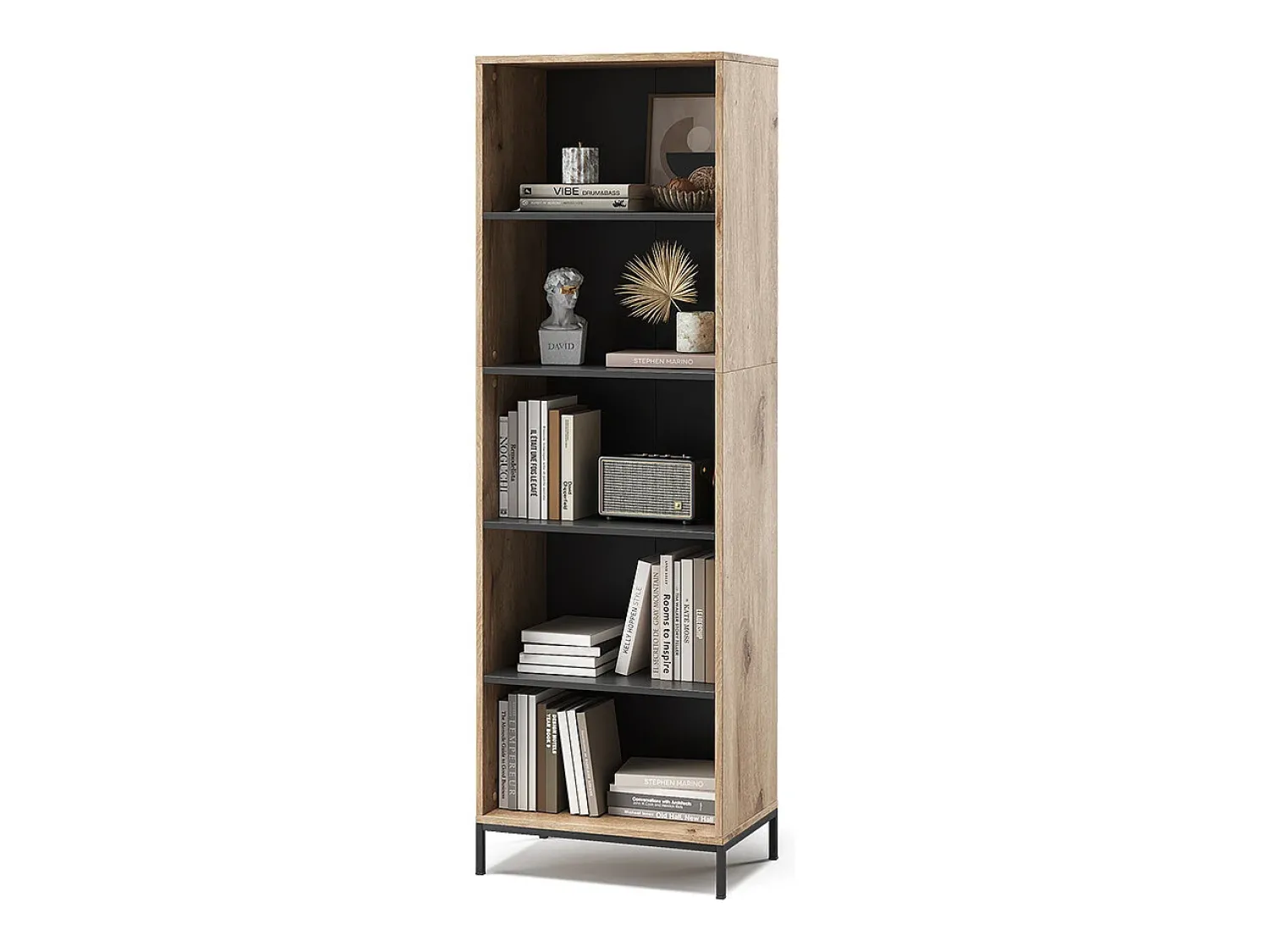 Prateleira|Vicco Estante carvalho viking 60x40x180 eliza Natural escuro