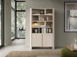 Biblioteca| Estante, Caxemira, 103 x 39 x 160 cm | Móveis modernos com cantos arredondados Bege