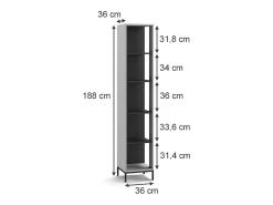 Vicco Estante cinza 36x36x188 eliza Cinzento