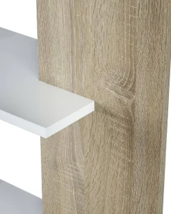 Sale Dmora Estante Columbia, Estante dupla face com 5 prateleiras, Prateleira divisória para escritório ou quarto, 90x25h180 cm, e Carvalho Branco