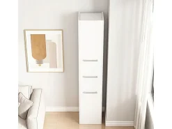 Clearance ESTANTE COLUNA BRANCA MODERNA DE PÉ ALTA 3 PORTAS 170 cm ARMÁRIO COM FECHADURA Branco