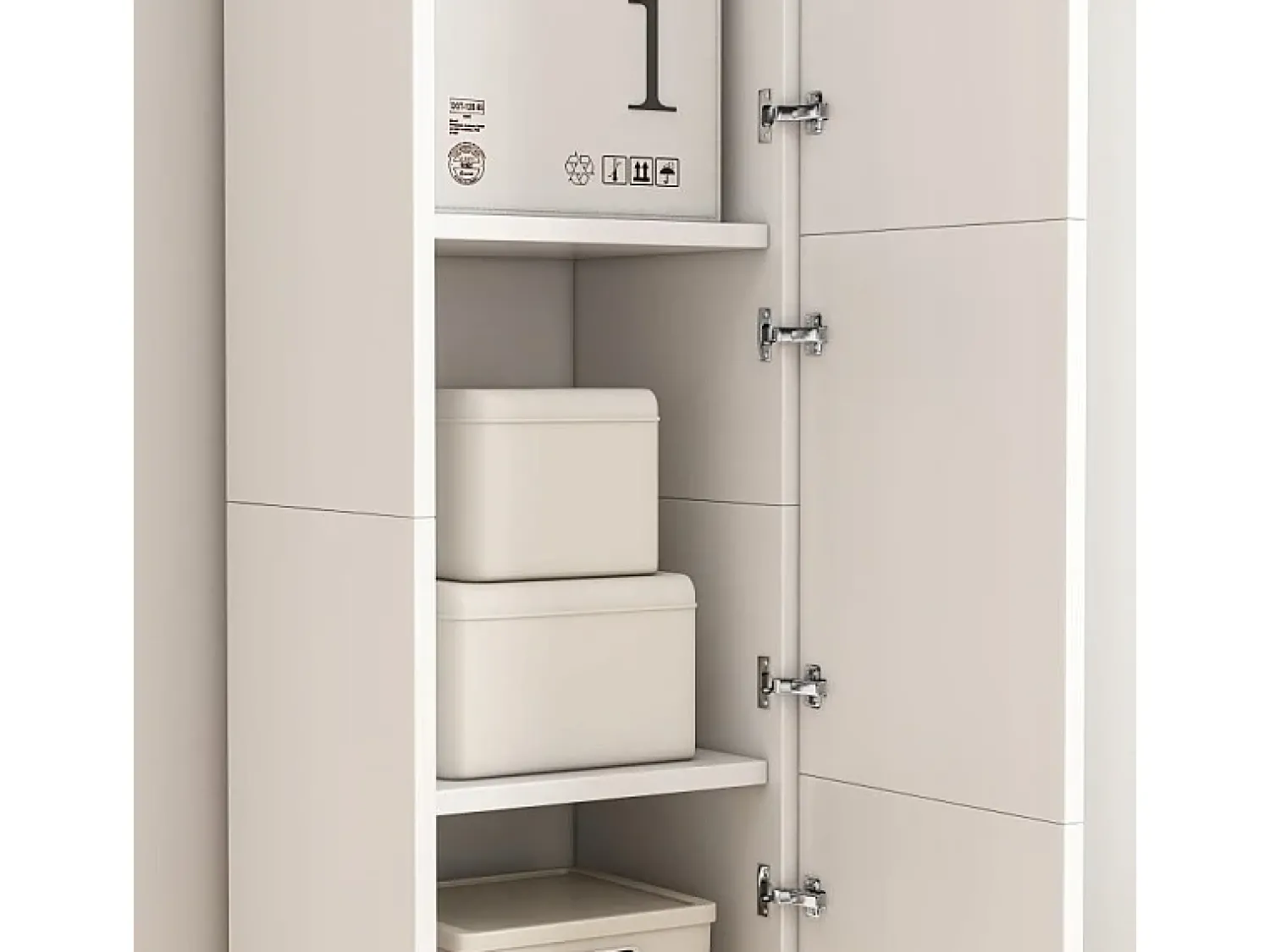 Clearance ESTANTE COLUNA BRANCA MODERNA DE PÉ ALTA 3 PORTAS 170 cm ARMÁRIO COM FECHADURA Branco
