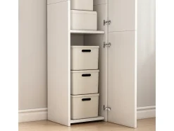 Clearance ESTANTE COLUNA BRANCA MODERNA DE PÉ ALTA 3 PORTAS 170 cm ARMÁRIO COM FECHADURA Branco