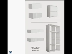 Online Estante com 8 compartimentos – Cor: – 147 × 74 × 30 cm, vertical ou horizontal Branco