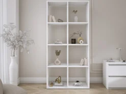 Online Estante com 8 compartimentos – Cor: – 147 × 74 × 30 cm, vertical ou horizontal Branco