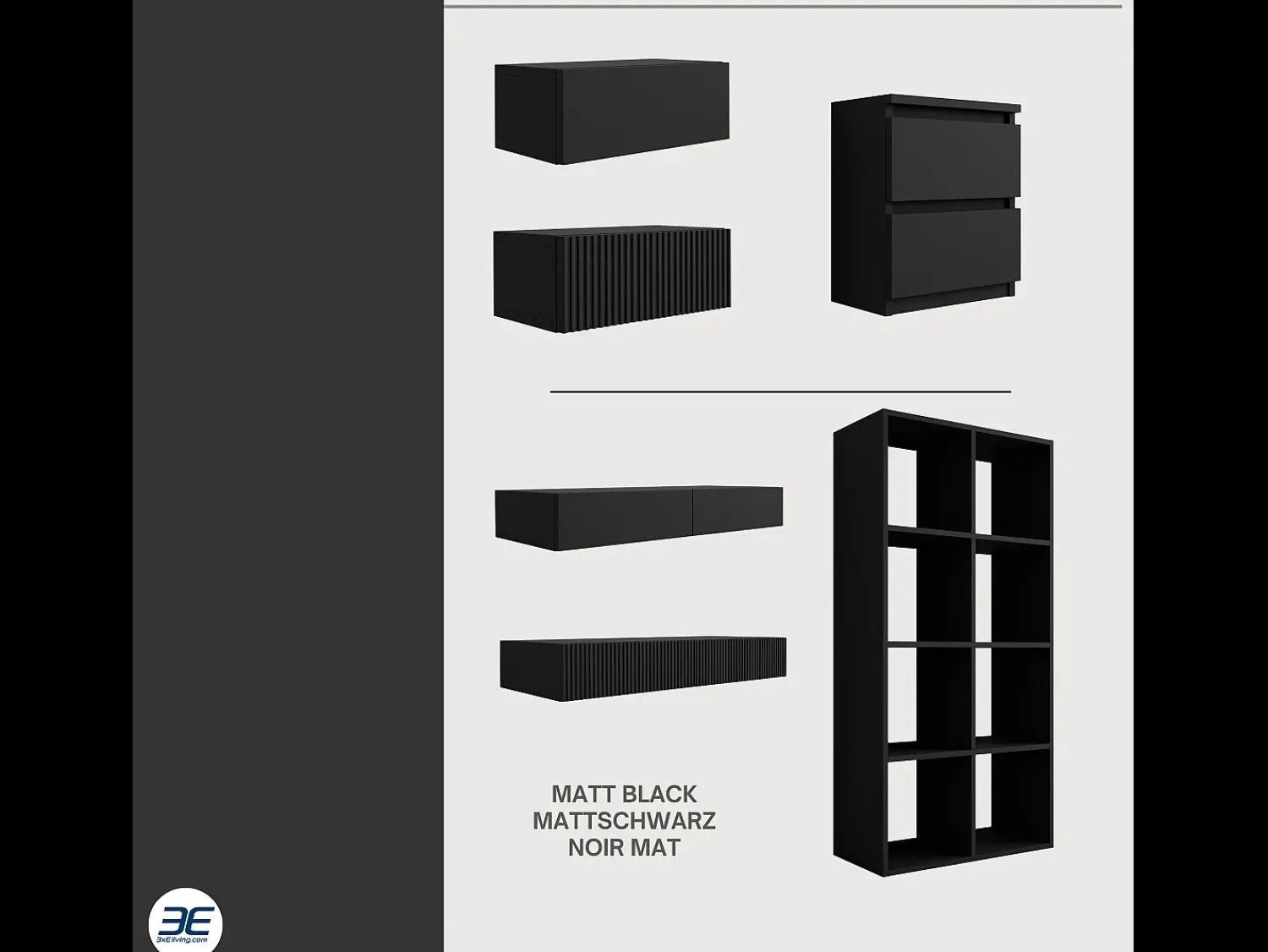 Biblioteca* Estante com 8 compartimentos – Cor: – 147 × 74 × 30 cm, vertical ou horizontal Preto