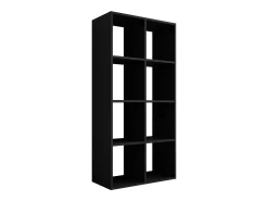 Biblioteca* Estante com 8 compartimentos – Cor: – 147 × 74 × 30 cm, vertical ou horizontal Preto