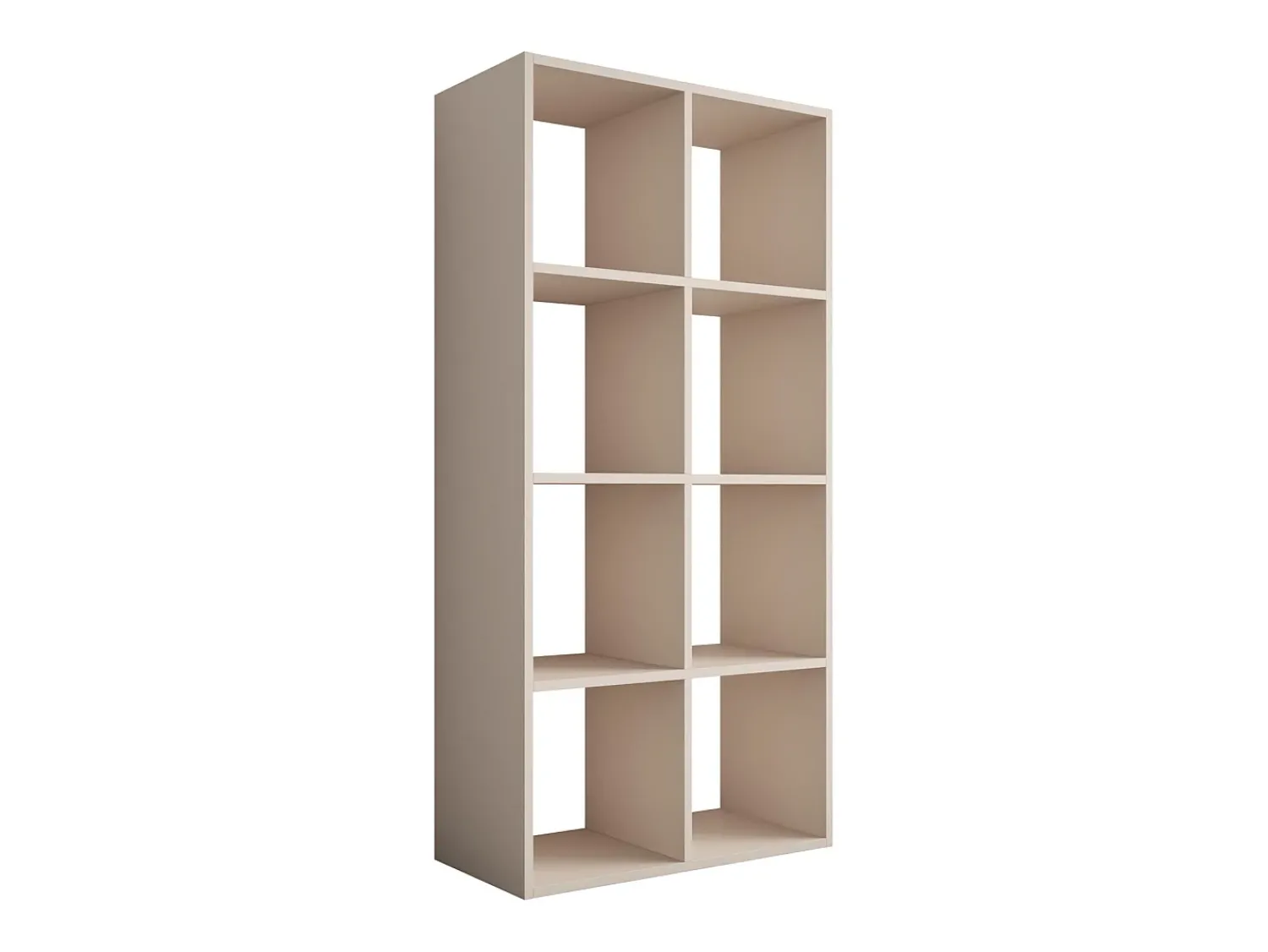 Biblioteca* Estante com 8 compartimentos – Cor: Caxemira – 147 × 74 × 30 cm, vertical ou horizontal Bege