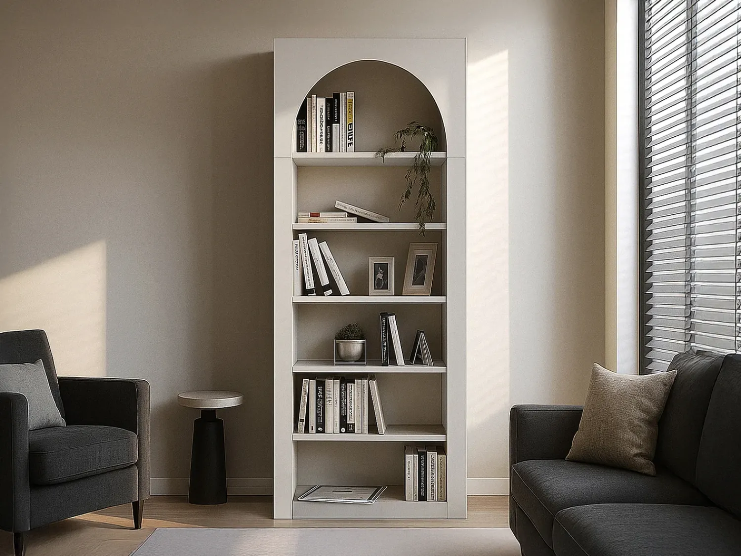 Biblioteca*Vente-unique Estante com 6 nichos - - CYMORA Bege