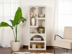 Vente-unique Estante com 5 nichos - Efeito mármore cinza - LUELA Cinzento