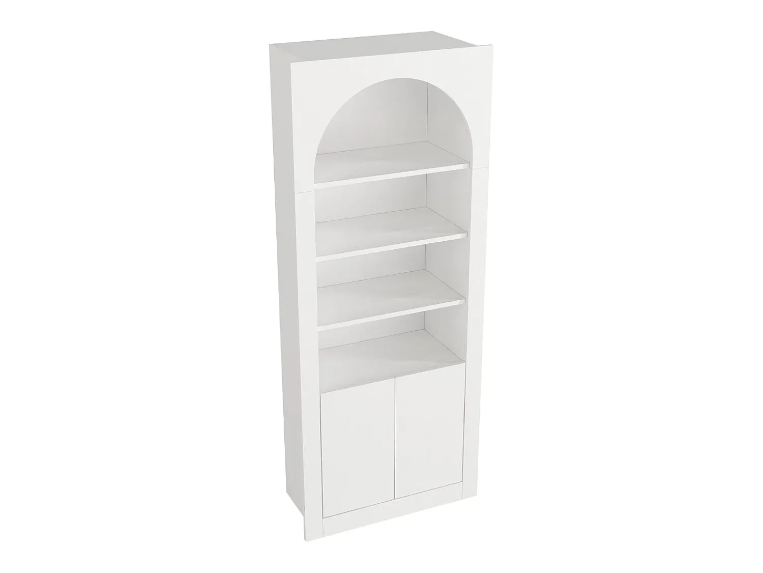 Biblioteca*Vente-unique Estante com 4 nichos e 2 portas - - CYMORA Branco
