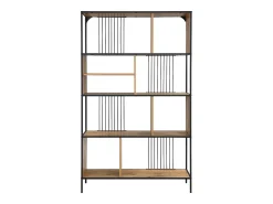 Prateleira|Vente-unique Estante com 9 nichos em MDF e aço natural e preto - LEMAVIA Natural claro