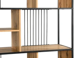 Prateleira|Vente-unique Estante com 9 nichos em MDF e aço natural e preto - LEMAVIA Natural claro