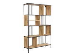 Prateleira|Vente-unique Estante com 9 nichos em MDF e aço natural e preto - LEMAVIA Natural claro