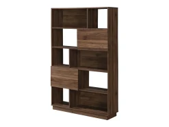 Biblioteca*Vente-unique Estante com 2 portas e 8 nichos - Castanho Natural - CEVANIA Natural escuro