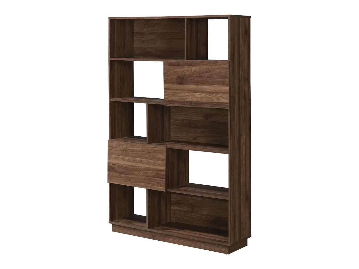 Biblioteca*Vente-unique Estante com 2 portas e 8 nichos - Castanho Natural - CEVANIA Natural escuro