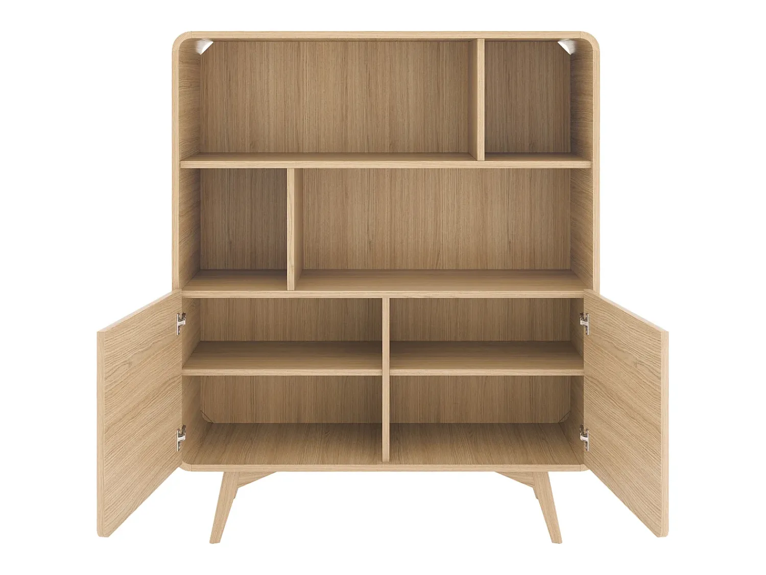 Biblioteca*Vente-unique Estante com 2 portas e 4 nichos - Natural - JALEMO Natural claro