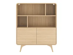 Biblioteca*Vente-unique Estante com 2 portas e 4 nichos - Natural - JALEMO Natural claro