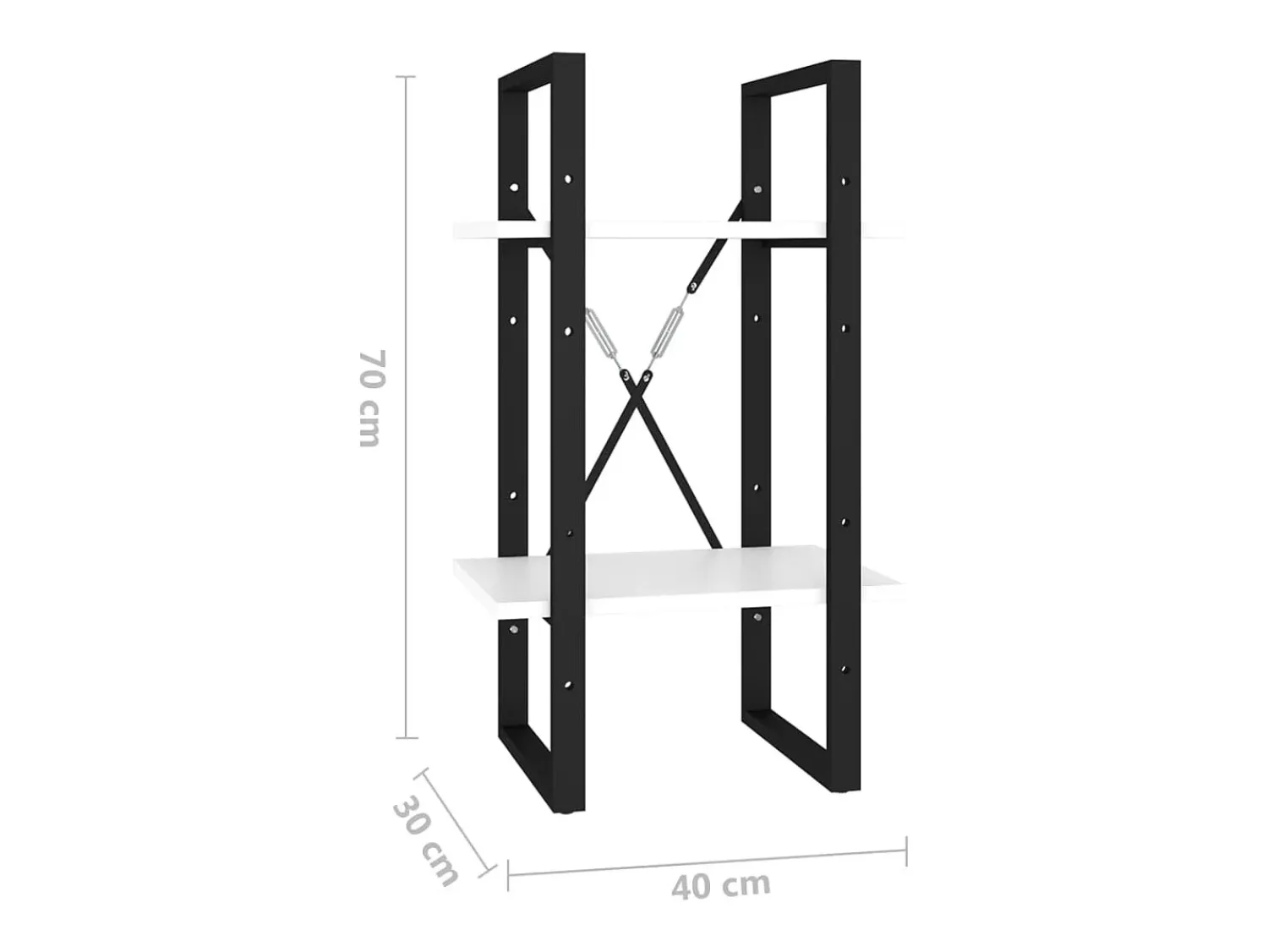 vidaxl Estante com 2 prateleiras 40x30x70 cm derivados madeira^ Vitrina