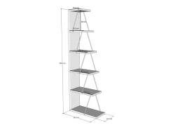 Vente-unique Estante com 5 prateleiras - Natural e preta - ENTREGA^ Biblioteca