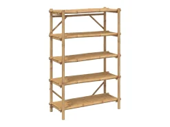 Estante com 5 prateleiras 100x40x150 cm bambu PT450664^ Prateleira