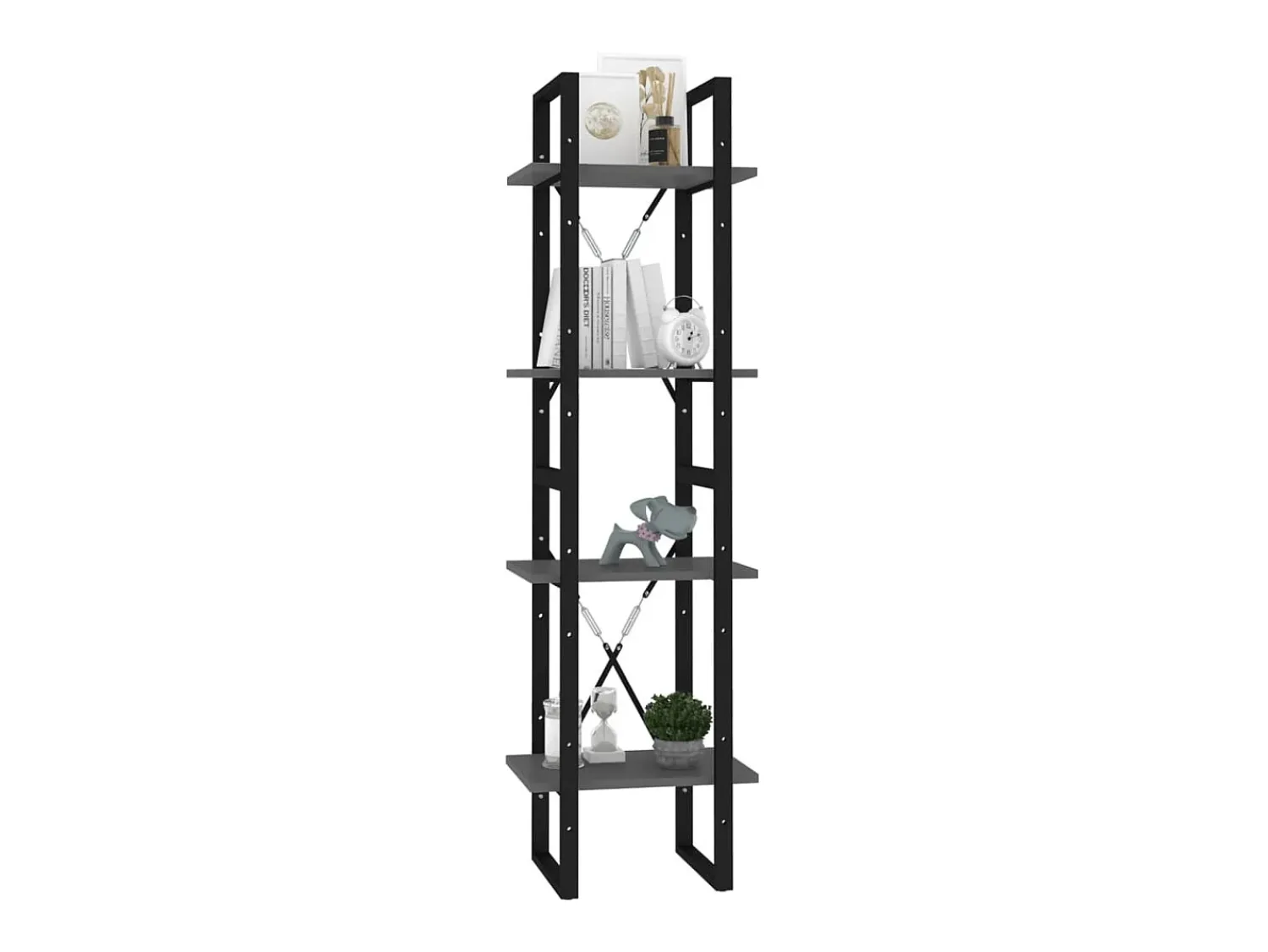 Vitrina|vidaxl Estante com 4 prateleiras 40x30x140 cm derivados madeira cinza Cinzento
