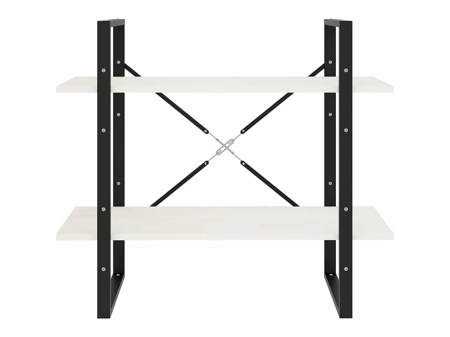 Vitrina*vidaxl Estante com 2 prateleiras 80x30x70 cm pinho maciço Branco