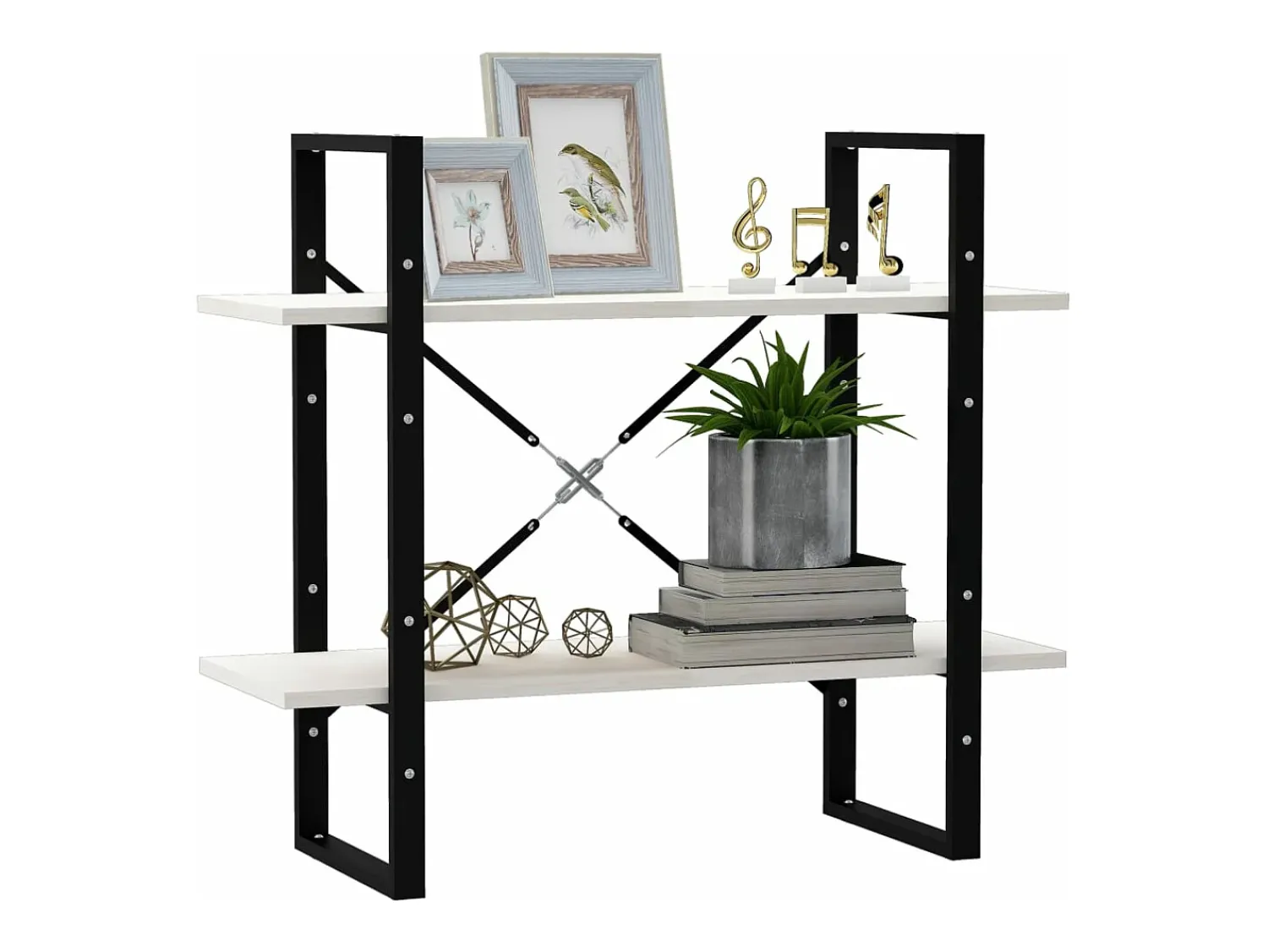 Vitrina*vidaxl Estante com 2 prateleiras 80x30x70 cm pinho maciço Branco
