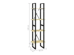 Vitrina|vidaxl Estante com 4 prateleiras 40x30x140 cm pinho maciço Castanho
