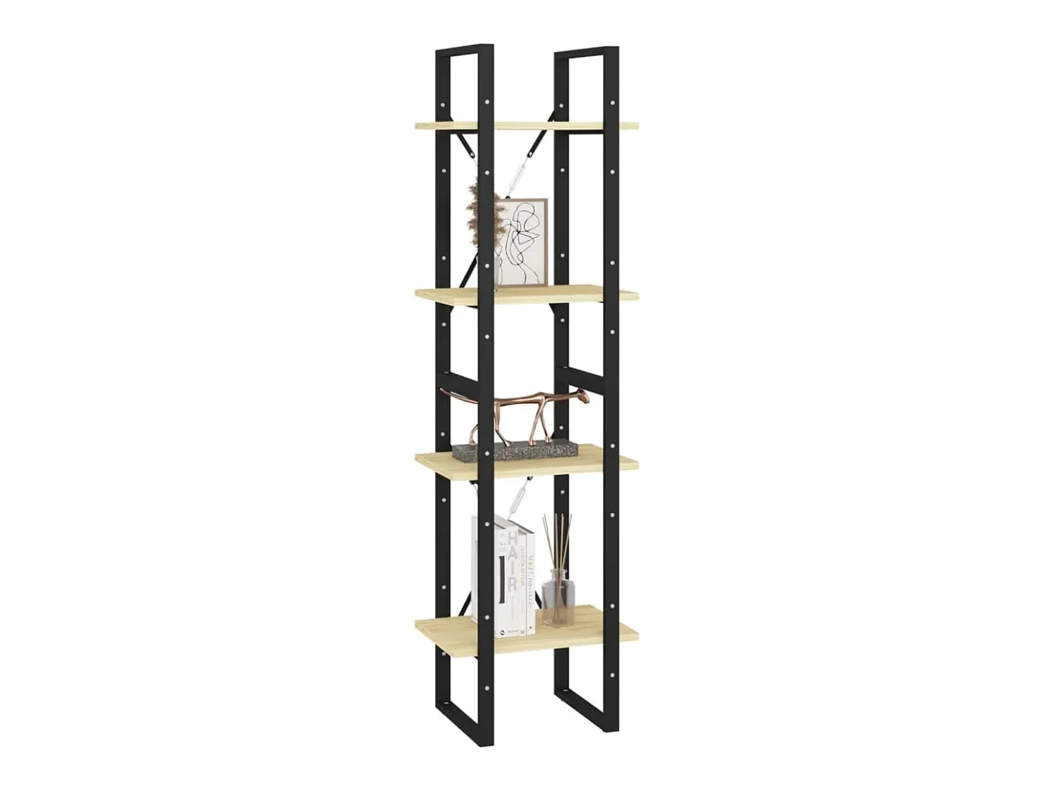 Vitrina|vidaxl Estante com 4 prateleiras 40x30x140 cm pinho maciço Castanho