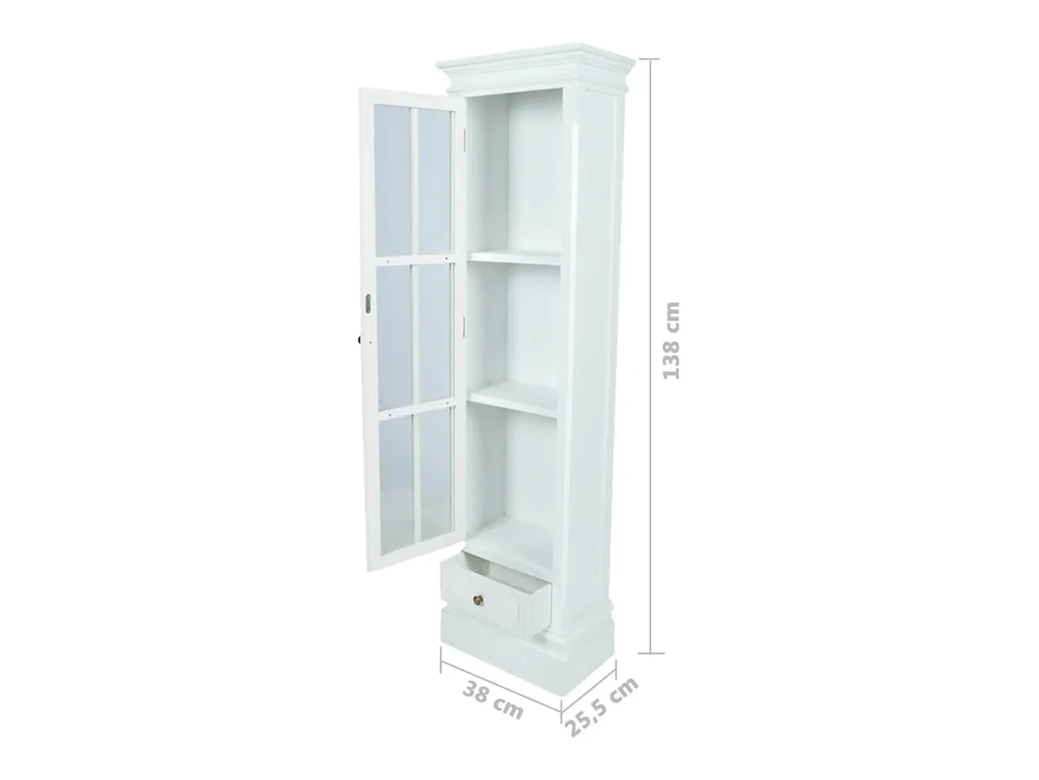 Vitrina*vidaxl Estante com 3 prateleiras elegante madeira Branco