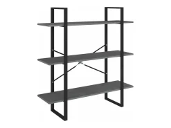 Vitrina|vidaxl Estante com 3 prateleiras 100x30x105 cm pinho maciço Cinzento