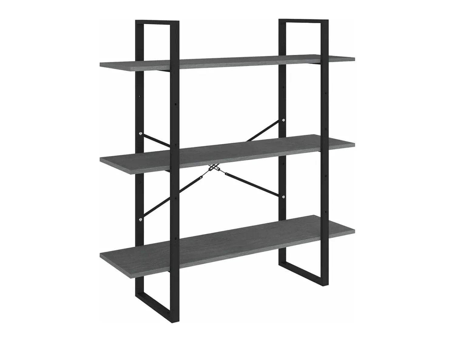 Vitrina|vidaxl Estante com 3 prateleiras 100x30x105 cm pinho maciço Cinzento