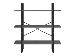 Vitrina|vidaxl Estante com 3 prateleiras 100x30x105 cm pinho maciço Cinzento