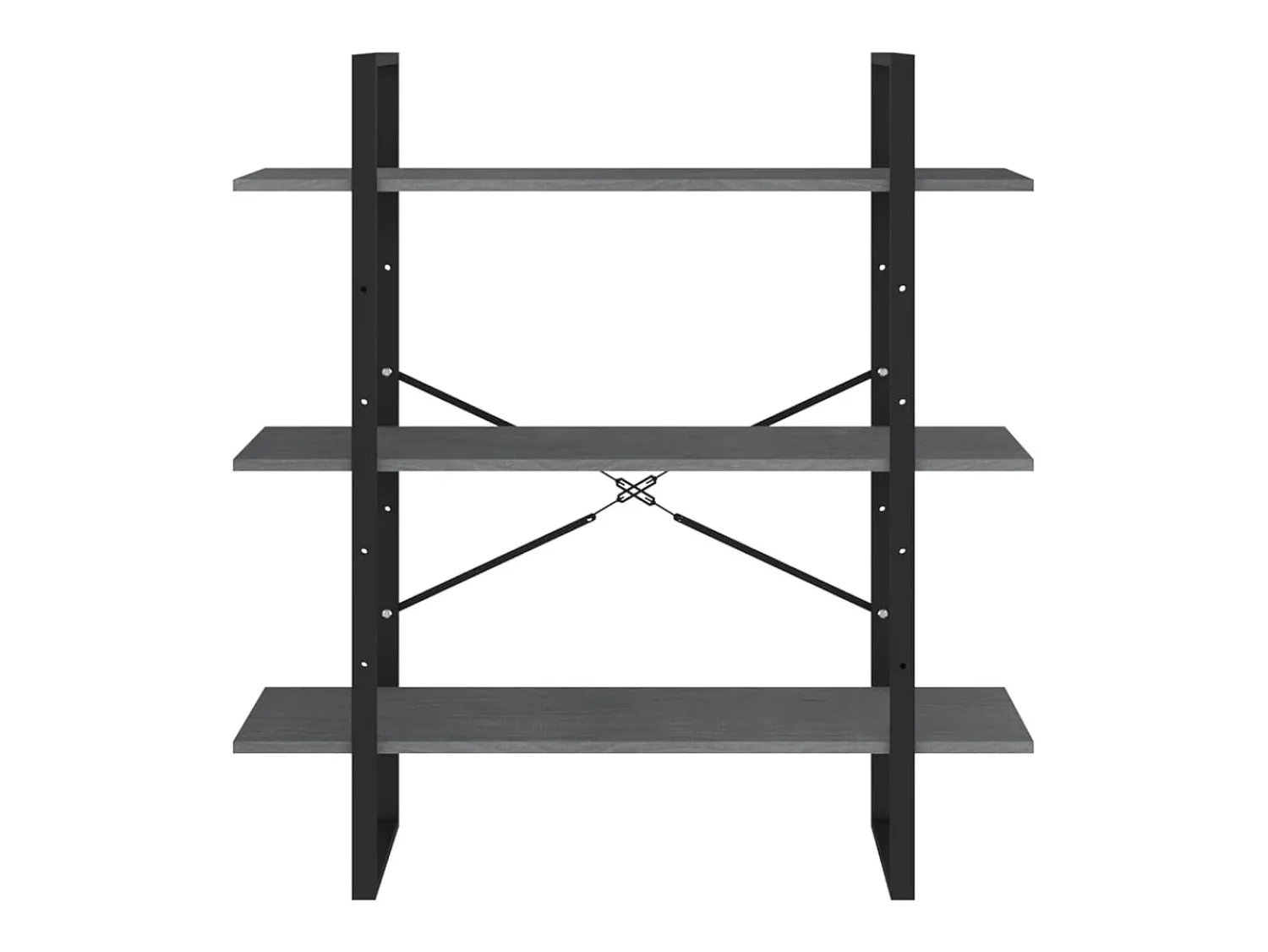 Vitrina|vidaxl Estante com 3 prateleiras 100x30x105 cm pinho maciço Cinzento